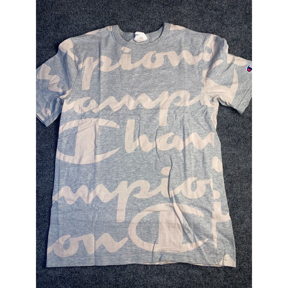 Champion Heritage Tee Shirt Mens Small Gray Athletic Apparel Crew Neck Pony Logo